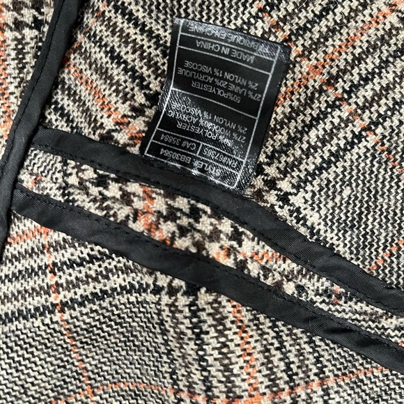 BB Dakota Calhoun Plaid Poncho Cape hoodie & pockets Size Medium Academia - Picture 11 of 11